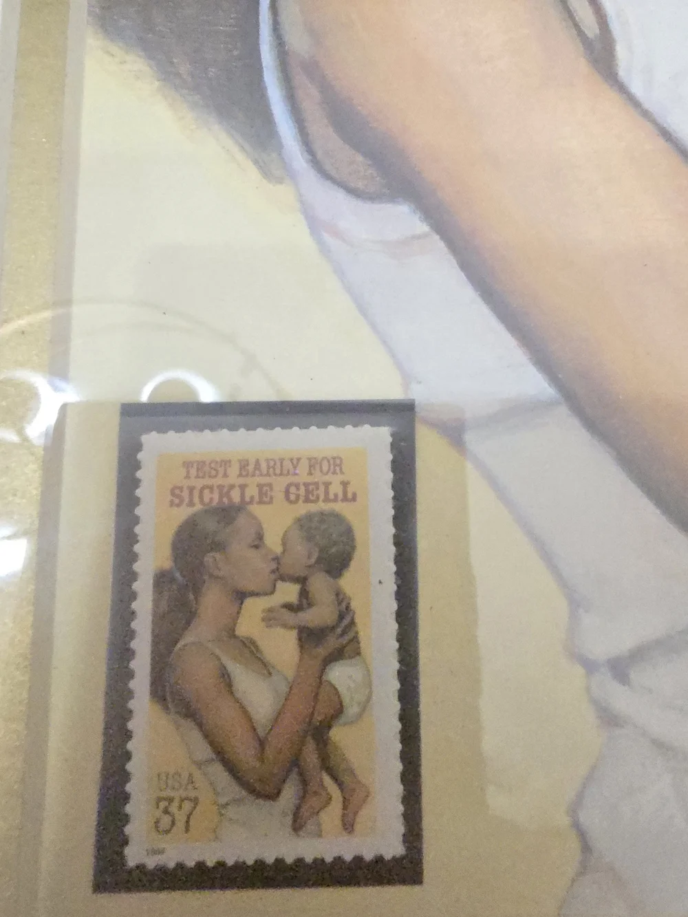 Framed USPS Test Early for Sickle Cell Stamp Art Print Black History Healthcare